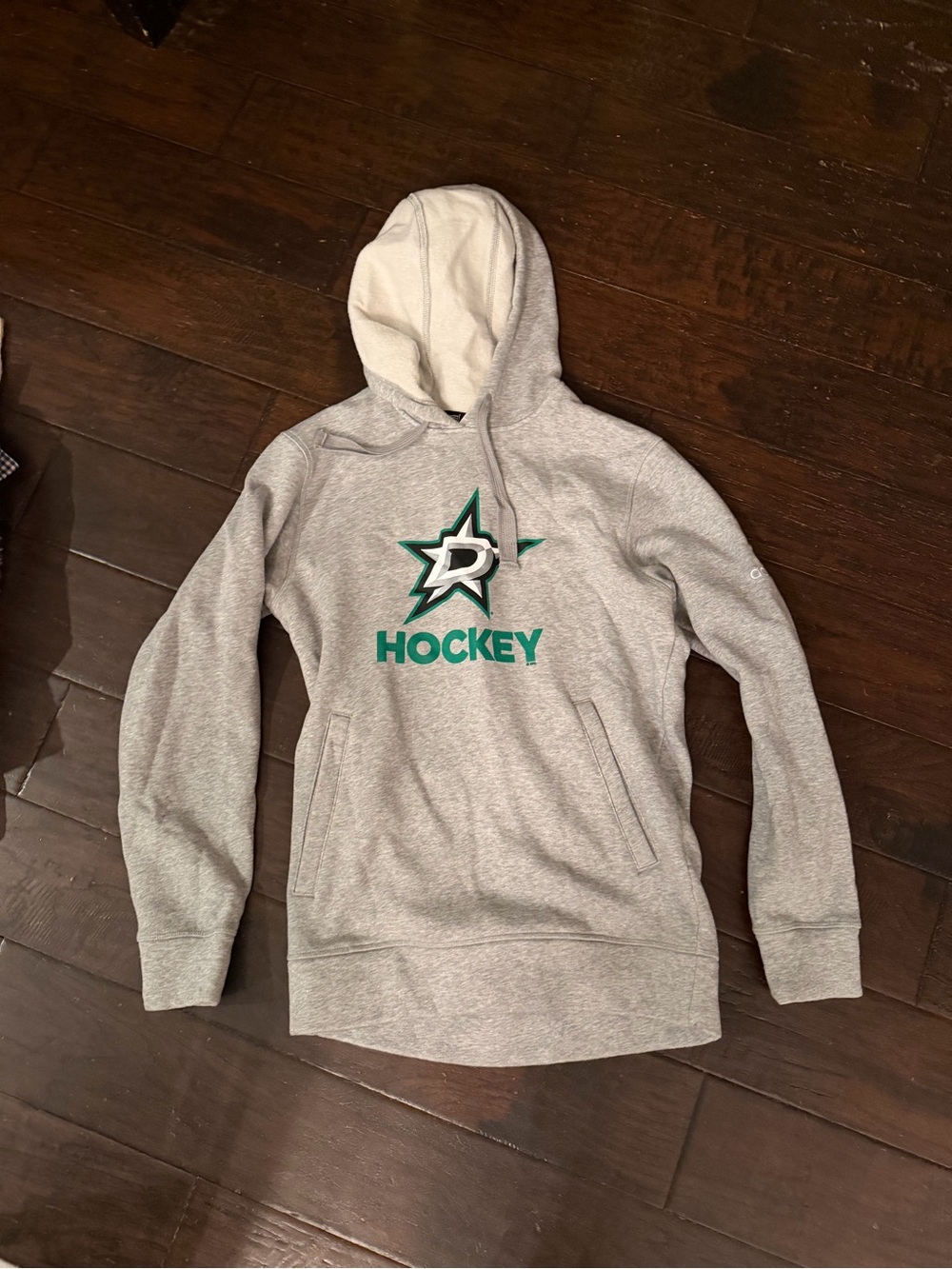 adidas Gray Hoodie with Green Hockey Logo